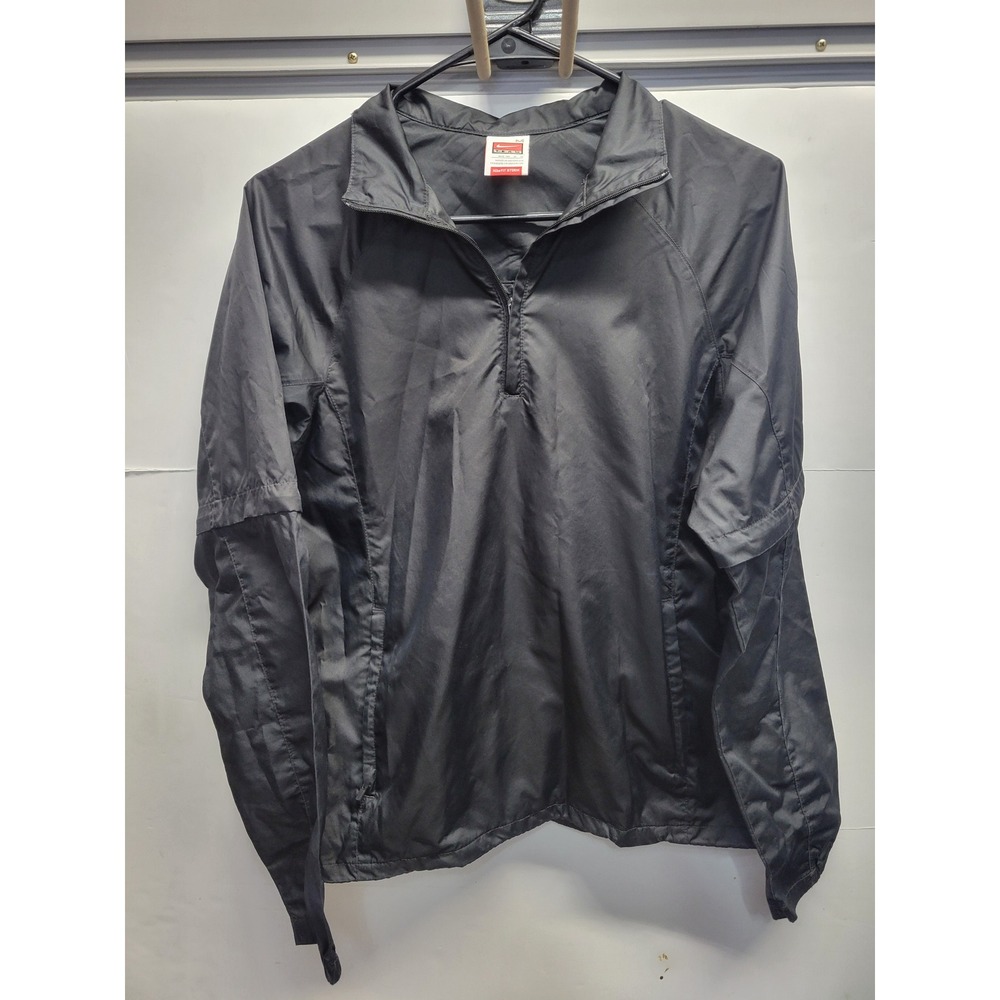 Vtg Nike Storm‎ Black Pullover zip out Sleeve track Jacket Windbreaker Sz M